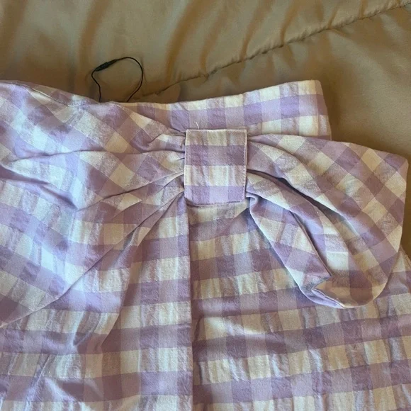 Zara Lavender Checkered Mini Skirt - Picture 5 of 5